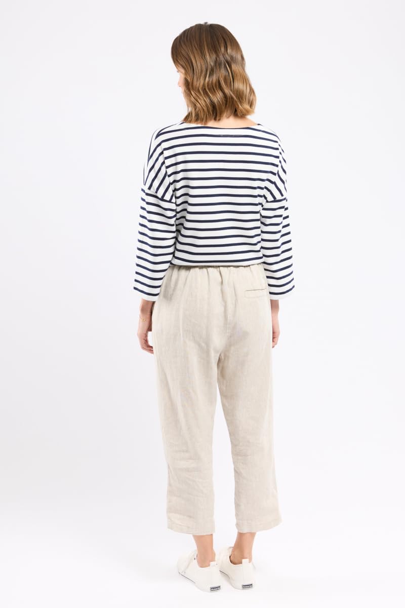 Armor Lux Corsaire Elastiqué Femme, en Lin, Coupe Régulière, Style Décontracté
