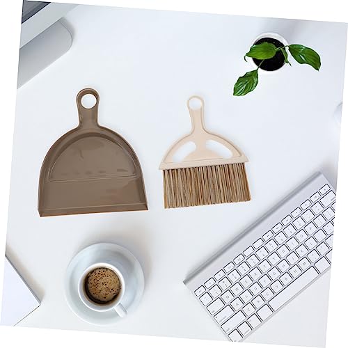 SOLUSTRE Mini-bürste Und Kehrschaufel-Set Für Haushalt Reinigungsbürste Für Schreibtisch Einsatz Im Hotel Braun Zeichen – Bild 8