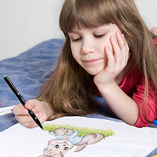 Lelix Fabric Markers, 30 Permanent Colors Dual Tip Fabric Pens For Writing Painting On T-Shirts Clothes Sneakers Canvas Pillowcases, Child Safe & Non-Toxic For Kids Adults #TOP4