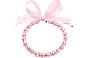 Pink Pearl Collar with Bling Accessories for Large Dogs