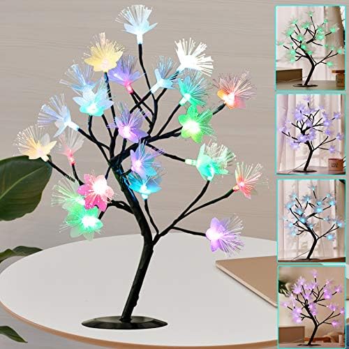 Ypdtacosu Colorful Bonsai Tree Light for Home Table Decor, 16 Colors Fiber Twinkling Blossom Flower Lamp Remote Timer Tabletop Christmas Decorations Night Light for Living Room Wedding Party