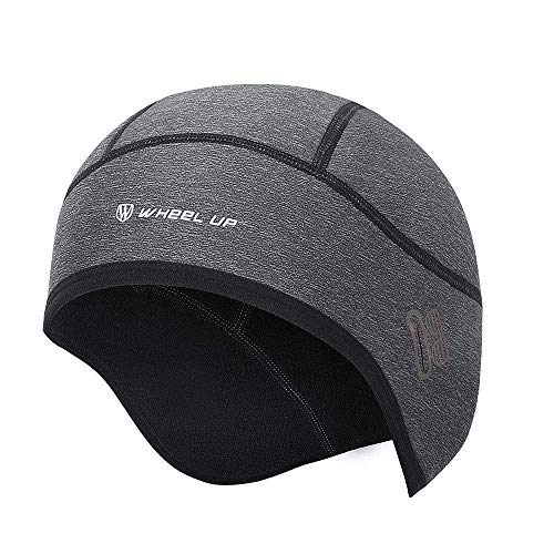 WKTRSM Casquette de Cyclisme Homme Hiver Bonnet sous Casque en Polaire Chaud Coupe-Vent Respirant Calotte de Cyclisme avec Couvre Oreilles et Trou Lunettes Adapté à la Course Vélo Ski Moto Randonnée Cover