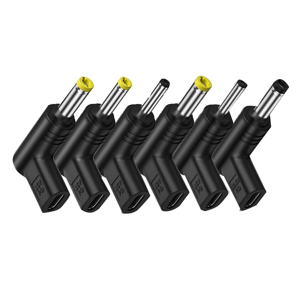 Bloepum 6PCS USB C PD to DC Power Connector 12/15/19.5V Cable for USB Router Type C to DC Jack Plug Charging Adapter Converter Easy Install Easy to Use