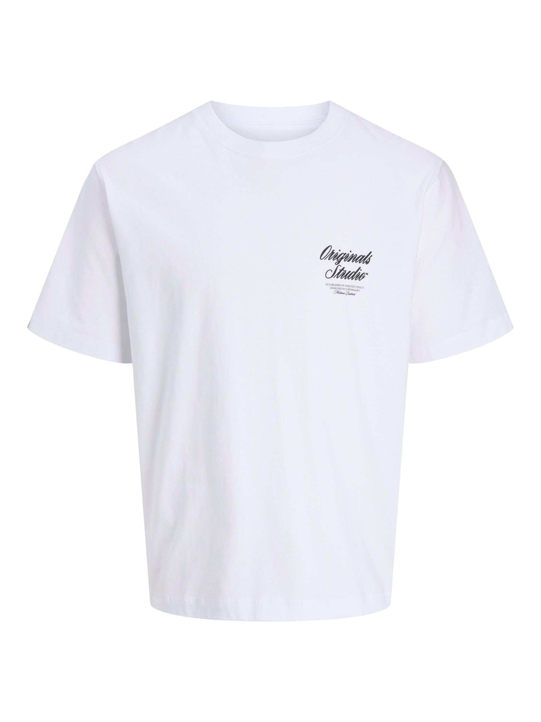JACK & JONES Jornorrebro Typo Tee SS Crew Neck Noos, Bright White, S