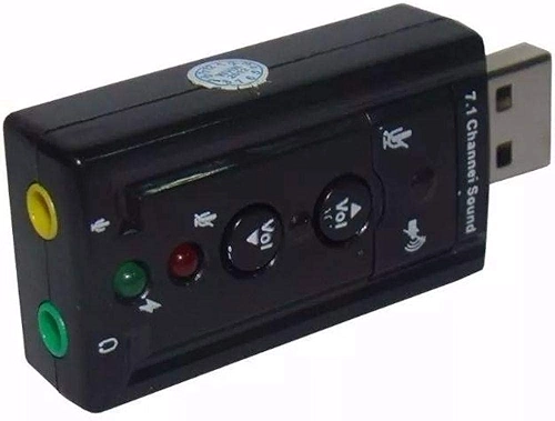 Adaptador Placa de Som USB 7.1 com P2 PC Notebook