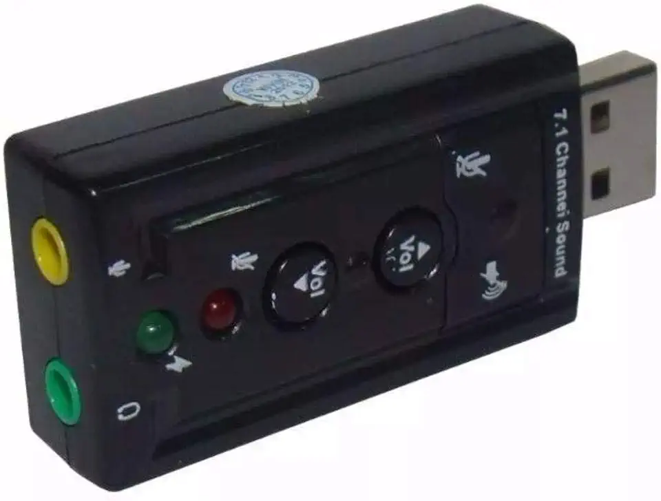 Adaptador Placa de Som USB 7.1 com P2 PC Notebook