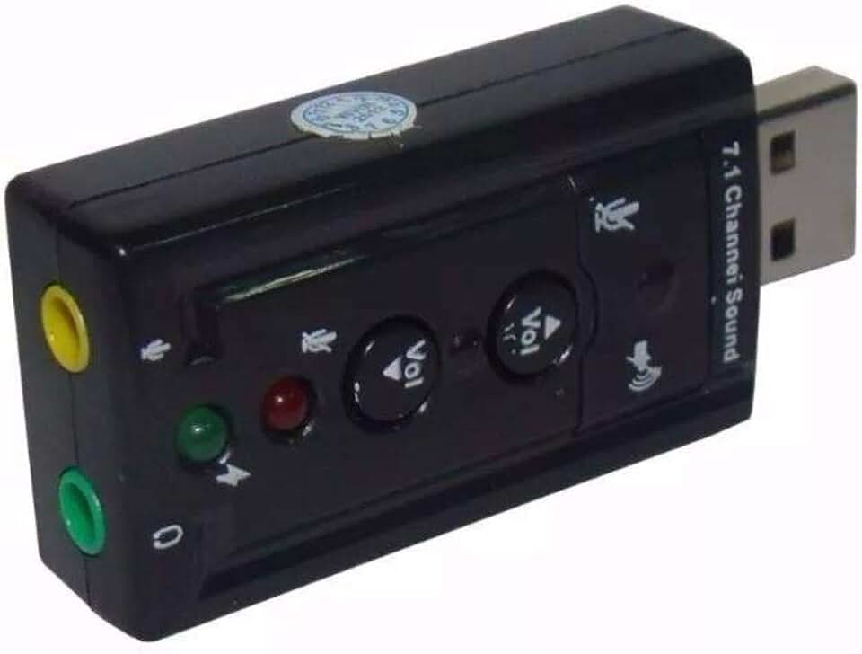 Adaptador Placa de Som USB 7.1 com P2 PC Notebook