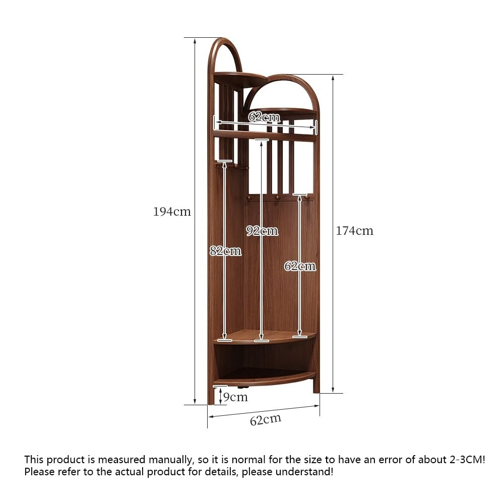colgador de árbol Perchero esquinero de madera maciza for suelo, colgador for esquina de dormitorio, almacenamiento, nuevo estilo chino, estante for ropa sencillo for sala de estar árbol de pasillo(Be