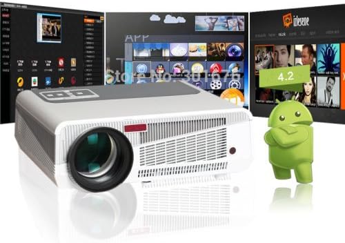 Proyéktor HTP LED-86+ Wifi HD anu nampilkeun antarmuka Android