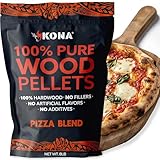 Kona Pizza Blend Wood Smoker Pellets, Intended for Ninja Woodfire Pizza Ovens, 100% Natural Hardwood - Rich Smoky Flavor - Ideal for Pizza Ovens, Smokers, and Smoker Tubes - 8 Pounds