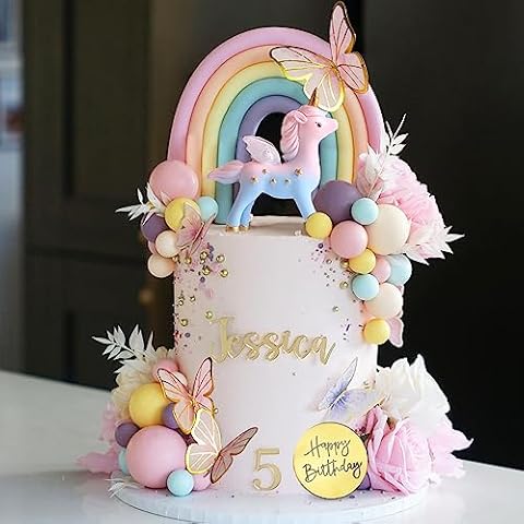 DRWATE Unicorn Cake Topper Set Cover
