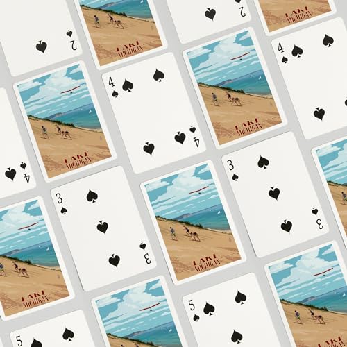 Lantern Press Michigan, Dunes, 52 cartas de póker para adultos miniatura 4