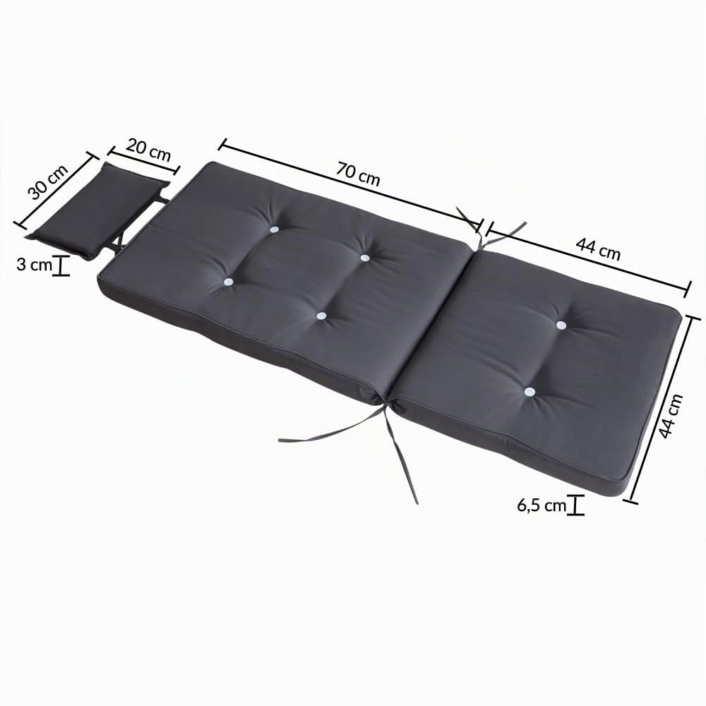 DETEX Stuhlauflagen Hochlehner 2er-Set, 118x45cm, Anthrazit