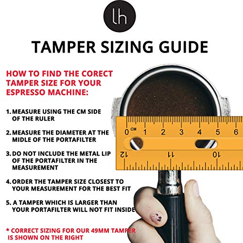 Luxhaus Espresso Tamper - 49Mm Calibrated Coffee Tamper For Espresso Machine With Spring Loaded 100% Flat Stainless Steel Base #TOP1