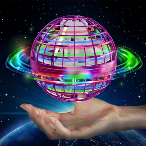 Image of GONCART26 Flying Ball Boomerang Spinner Toy with RGB Lights, USB Rechargeable, 360 Rotating, Indoor Outdoor for Boys Girls Kids Adults, Multi-Color