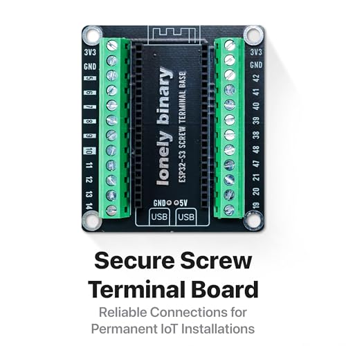 Image of Lonely Binary ESP32-S3 N16R8 Screw Terminal Expansion for Arduino IDE | 16MB Flash, 8MB PSRAM, dual-core 240MHz; WiFi + BT 5.0 LE; dual USB-C; 2.54mm GPIO breakout + screw terminal; MicroPython