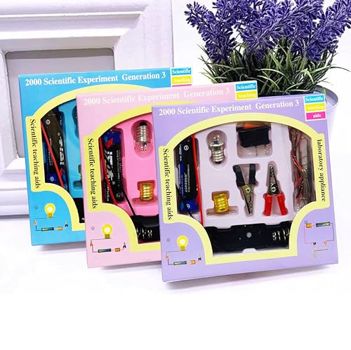 Image of VGRASSP Educational Electric Bulb Circuit Toy Set for Kids - DIY Science Experiment Kit with Light Bulb, Switch, Wires and More - Physics Learning Toy Kit - Multicolor