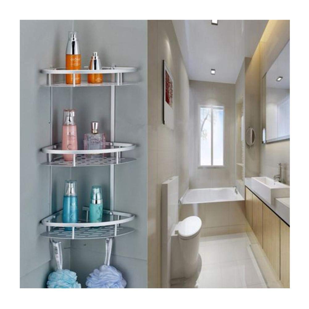 lyrlody Scaffale per Doccia, Mensola Doccia per Bagno Doccia Cestello Portaoggetti in Alluminio, 56 x 23 x 30 cm