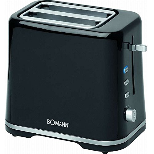 2-Scheiben Toaster mit integrierten Brötchenaufsatz und Cool-Touch-Gehäuse in schwarz/silber Tostgerät Toasten…