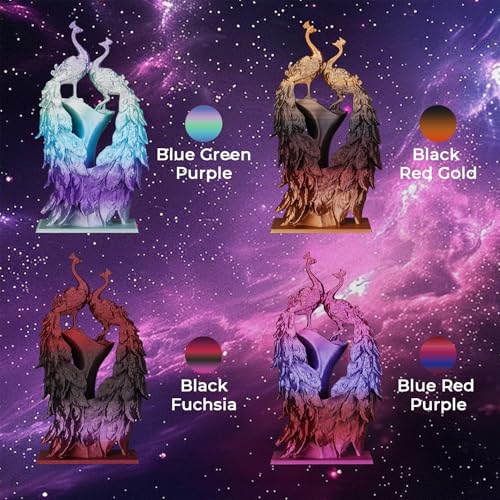 Image of AMOLEN Silk PLA Filament Bundle, 3D Printer Filament Gradient 1.75mm Silk Shiny Filament Bundle 1.75mm PLA 200gX 4 Spools