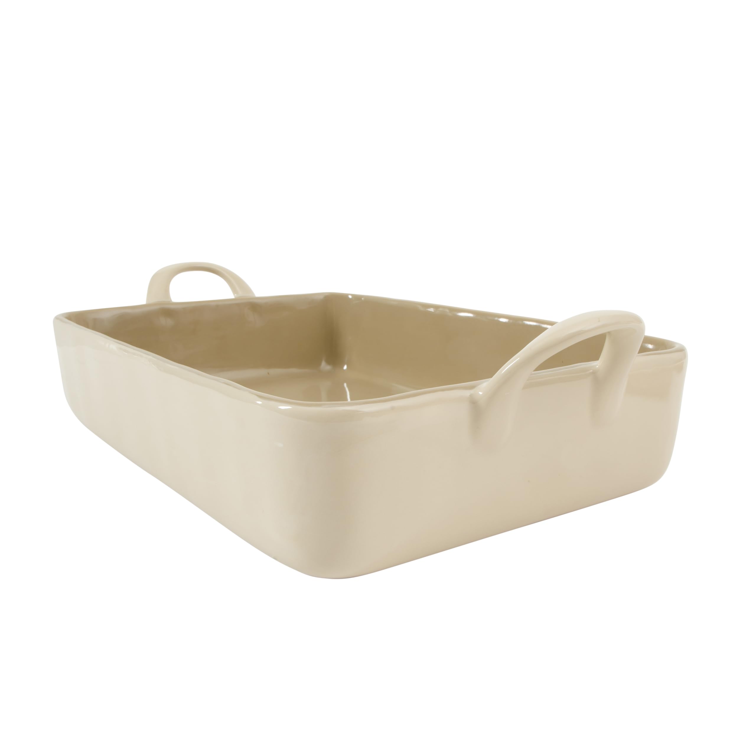 Bloomhouse 3-teiliges Keramik-Backformen-Set mit Olivenholzwerkzeugen – Leinen/Taupe Auflaufform mit Griffen, ofenfest, langlebiges Steingut für Aufläufe, Braten & Servieren