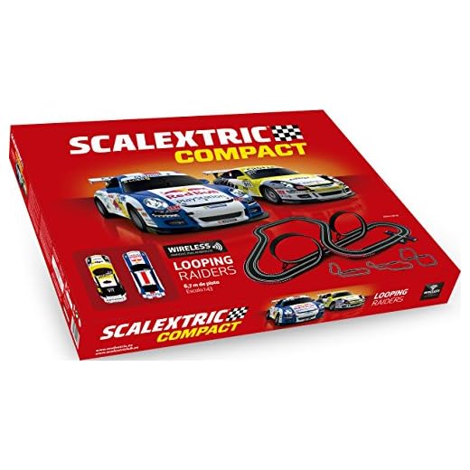 Scalextric- Compact Looping Raiders, Color Rojo (Scale Competition Xtreme C10257S500)