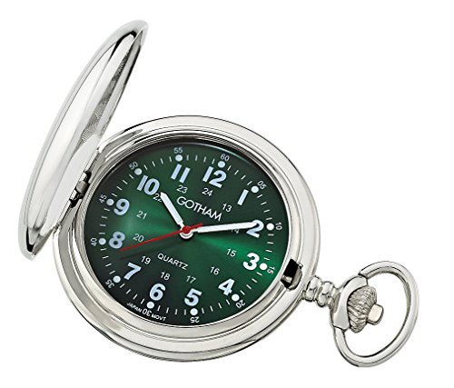 Gotham Men's Silver-Tone Polished Finish Covered Quartz Pocket Watch # Gwc15042Sg #TOP2