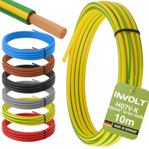 Câble H07V-K 10mm² INVOLT vert-jaune fabriqué en Allemagne