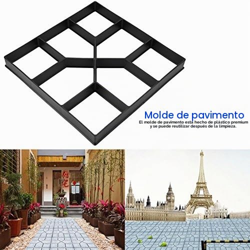 EBTOOLS Moldes para Cemento Molde Path Maker,Molde para Hacer Pavimentos Reutilizable, Caminos, Suelos de Jardín,Pavimentadora Walk Mold Garden Patio Driveway Pathmate Mold,40 x 40cm