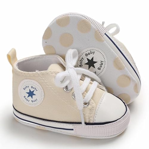 image for KKIIDDSS Unisex Baby Girls Boys Canvas High-top Shoes, Newborn Infant 
