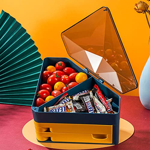 Boîte à bonbons en plastique rotative et assiette de service de collations apéritif