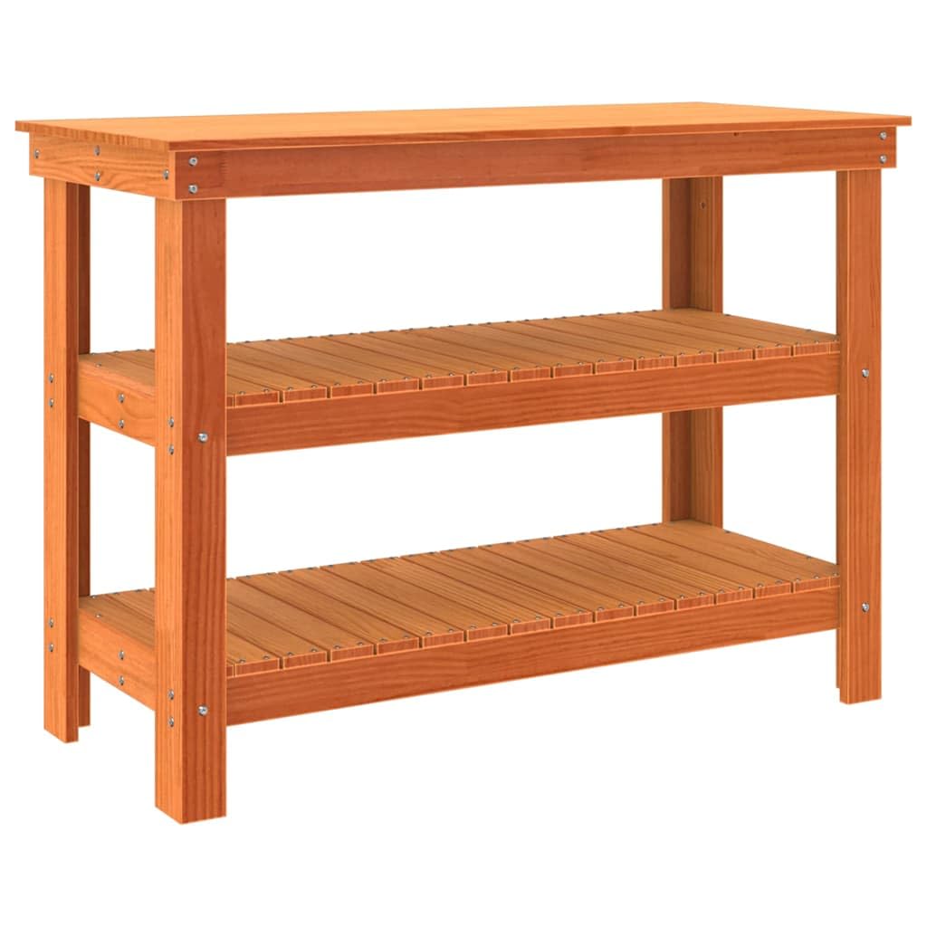 vidaXL Banco de Trabajo 110,5 x 50 x 80 cm Madera de Pino Maciza
