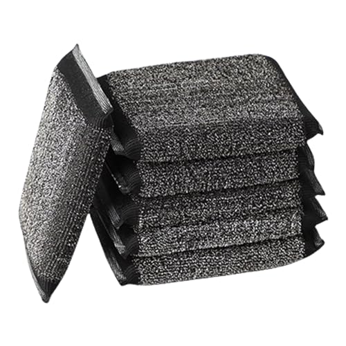 Kitchen Scrubbing Sponge - 6 Non-Scratch Stainless Steel Scouring Pad - Reusable Washing Up Sponge, Multi-Purpose Cleaning Scrubber Pads,Easy Grip Cleaning for Cutlery,Pots,Countertops,Stoves,Sinks