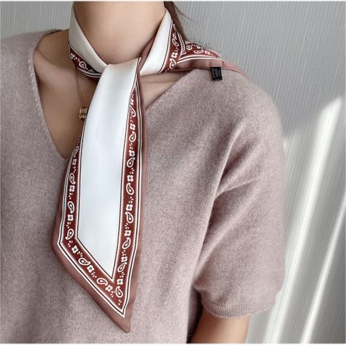 4 Pack Long Floral Skinny Scarf For Women,Headband Hair band Ribbon Handbag Women's Fashion Scarves4