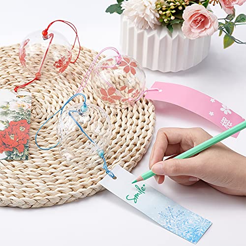 Benecreat HJEW-BC0001-01A-EU 3Pcs Japanese Wind Chimes Pink Cherry/Red/Blue Glass Wind Bells Handmade Pendants thumb #2