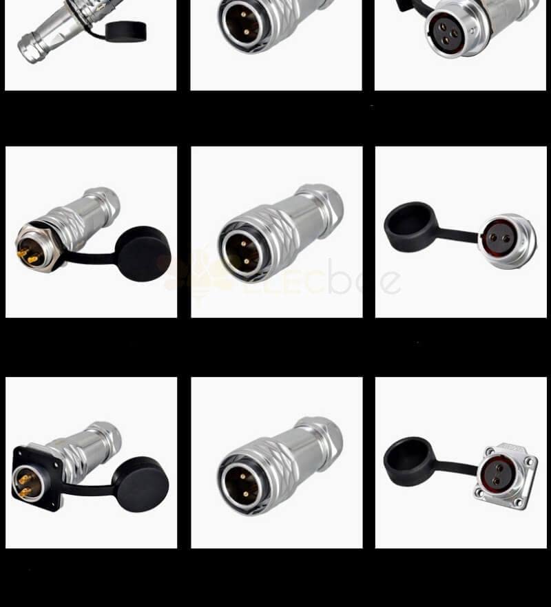SF12 4 Pin Plug+Socket Back Mount Aviation Circular Quick Push-Pull Industrial Metal Waterproof