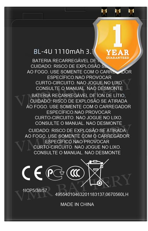 Image of Original BL-4U Battery Compatible for Nokia 5330 Xpress Music | 5530 Xpress Music | 5730 Xpress Music - (1110mAh) - 1 Year Warranty K7