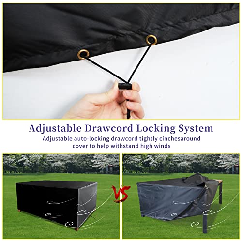 Funshot Garden Furniture Covers Waterproof, 280x204x90 cm, Rattan Patio Furniture Cover - Image 3