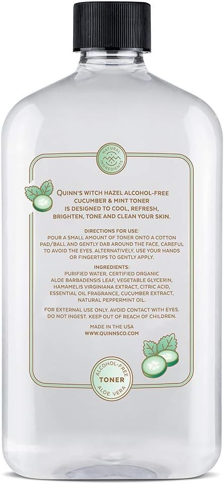Quinn’s Alcohol Free Witch Hazel with Aloe Vera 16 Ounce (Cucumber & Mint) - Image 6
