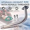 Upgrade Exhaust Pipe With Female Threaded For Predator 212cc 196cc Go Kart& Mini Bike, For Coleman Powersports CT200U,CT200U-EX,BT200X, For Honda GX160,GX200