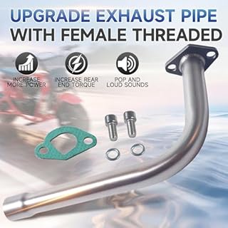 Upgrade Exhaust Pipe With Female Threaded For Predator 212cc 196cc Go Kart& Mini Bike, For Coleman Powersports CT200U,CT200U-EX,BT200X, For Honda GX160,GX200
