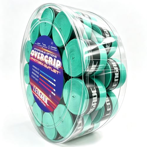 LENGAUC Tacky Overgrips,Tennis/Badminton/Pickleball/Paddle 30 Pack Jewelry Blue Colours,Anti-Slip and Absorbent Grip, Comfort Grip Tape (30 Pack 0.029 inch Jewelry Blue Colours)