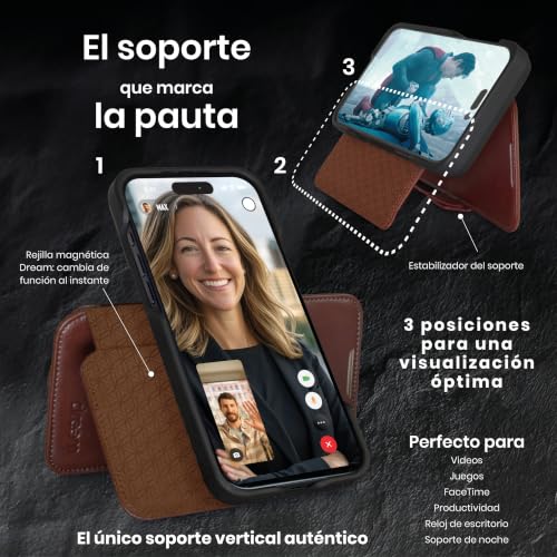 Funda de piel vegana para iPhone 17 Pro Max compatible con MagSafe 3