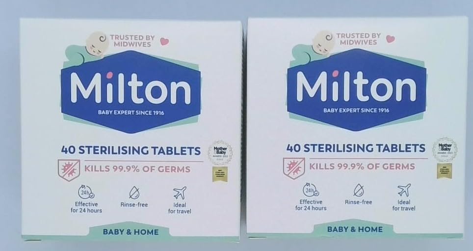 | Simpli Amara | 80 x Milton Sterilising Tablets - Milton Cold Water Steriliser Tablets - 24 Hr Effective Milton Tablets for Bottles & Feed Equipments - Rinse-Free Milton Steriliser Tablets