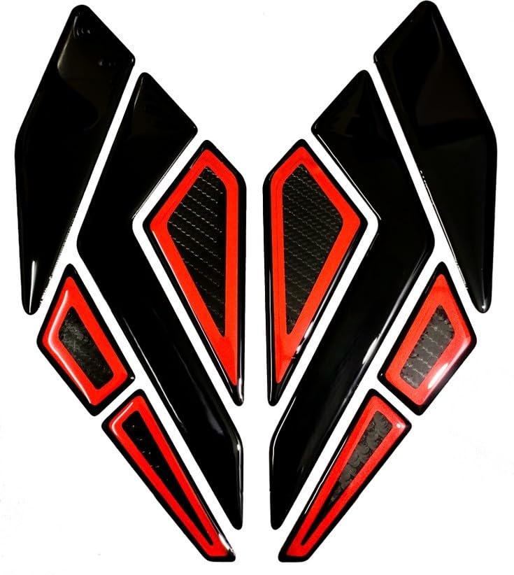 Image of Dominar Side Tankpad for Dominar 250, 400, Black and Red