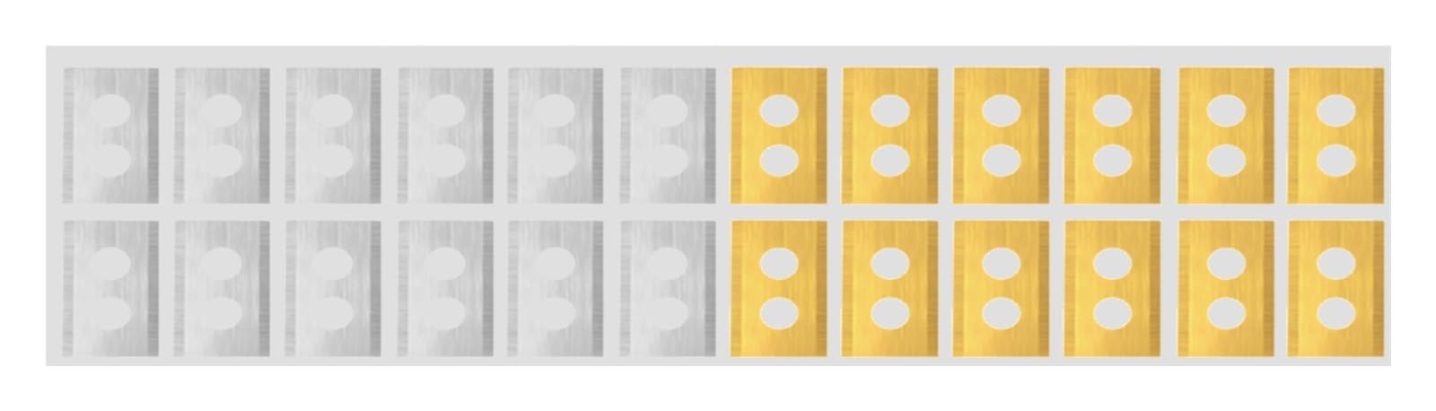 30–60 Stück Rasenmäher-Ersatzmesser Aus Edelstahl, 2-Loch-Design, Kompatibel Mit Mammotion Luba Roboter-Rasenmäher-Zubehör(Gold-60PCS)