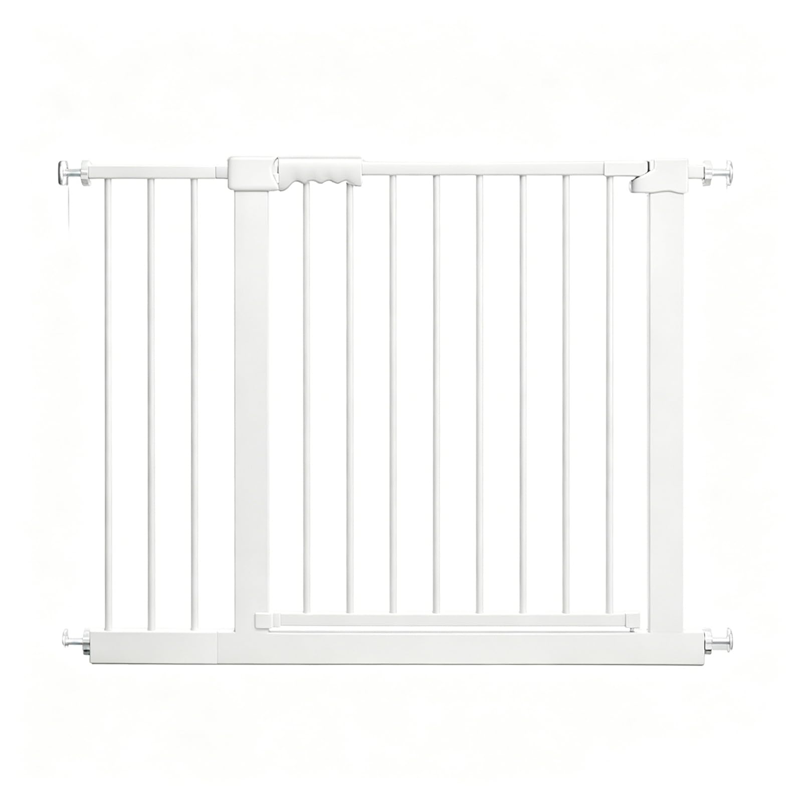 Zuiquity Pet Gate for Dogs & Cats, Adjustable Stair Gate, Heavy-Duty Steel, 3-Lock Auto Close Dog Gate with 180° Swing Door for Doorways Stairs(Size:207-217cm/81-85in,Color:white)