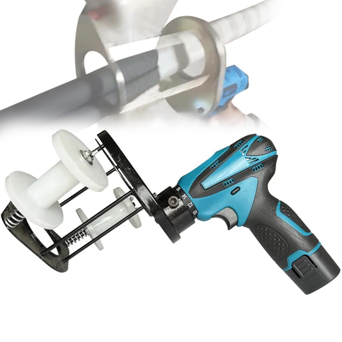 Máquina de embalaje de tuberías de aire acondicionado, envoltura de cinta eléctrica, velocidad ajustable, diámetro de agujero de 70 mm, equipo de cinta de tuberías de cobre para un aislamiento