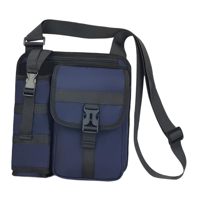 Men’s Water Bottle Shoulder Bag | Casual Single Strap Outdoor Bottle Holder for Camping, Hiking & Cycling | Lightweight Crossbody Bag for Travel & Sports – Blue-image-35