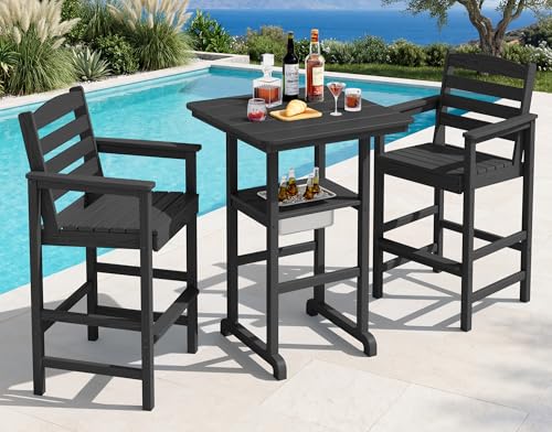SERWALL Adirondack Chairs & Table Set (3 Pieces)